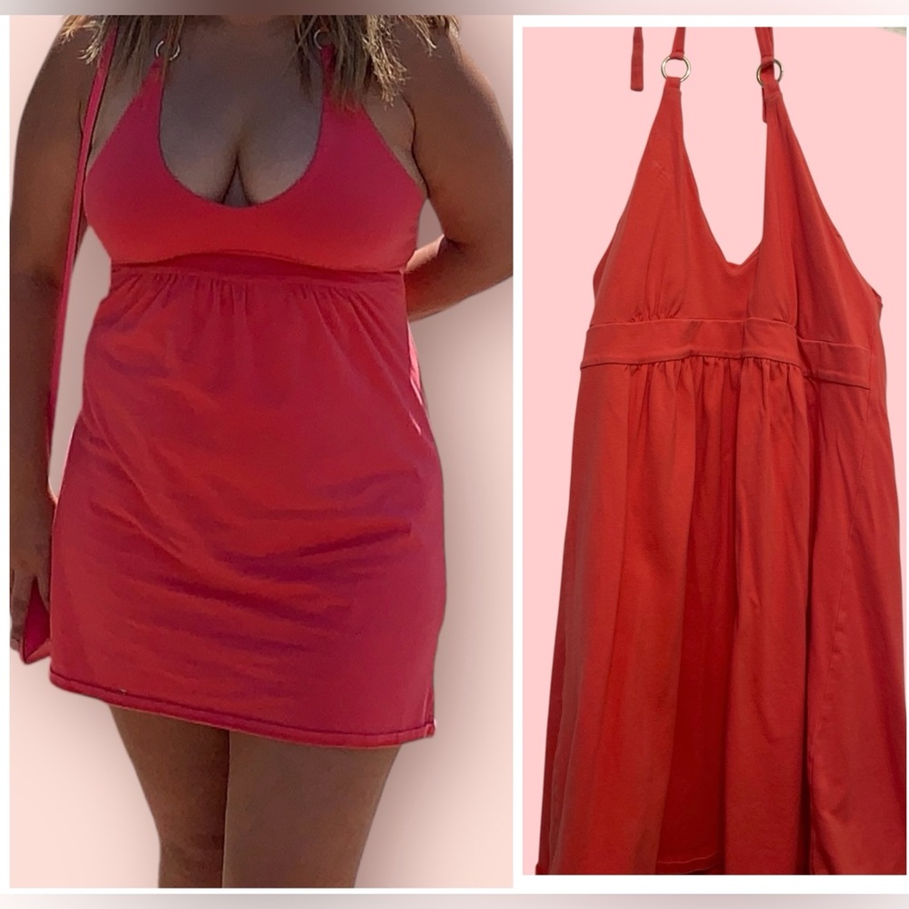 Victoria’s Secret Red orange Halter Dress bra top XS